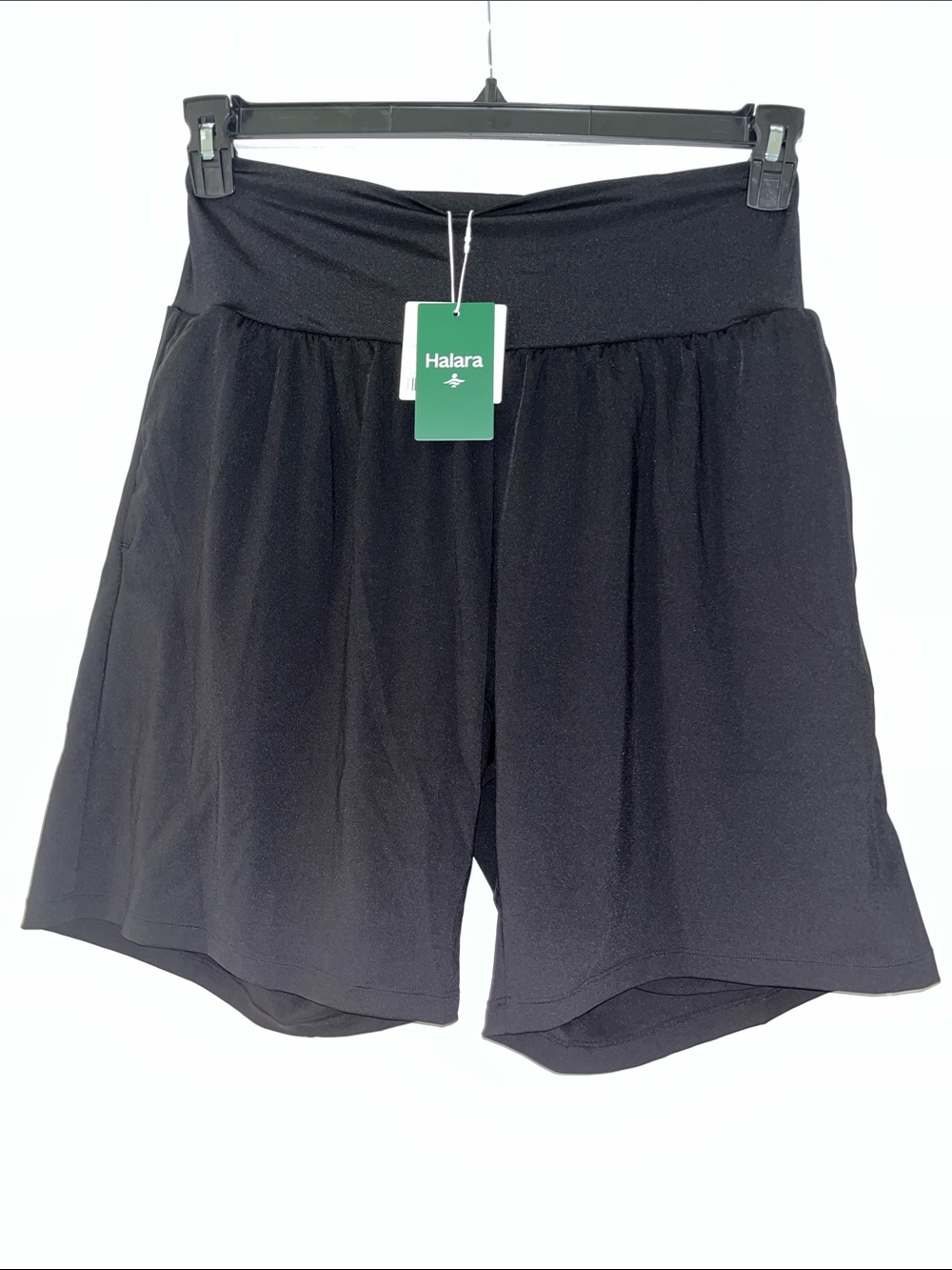 HALARA Black Athletic High-Waist Flow Shorts